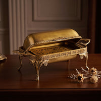 Fruit Tray with Handles Ornate Serving Tray with Lid Openwork Container for Hosts
