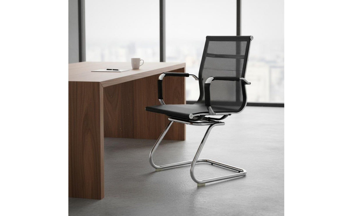 Sled Base Office Chair Cantilever Guest Chair for Reception Area