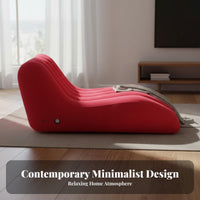 Oversized Inflatable Lazy Sofa Quick Setup S-Shaped Inflatable Lounger Skin-Friendly Material Flocked Inflate Sofa Indoor Outdoor Use for Students, Children, Bedroom, Living Room, Balcony, Backyard