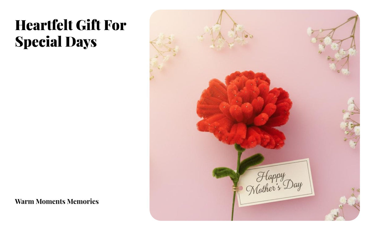 Pipe Cleaner Carnation Bright Colors Chenille Stem Flower Thick and Soft Handmade Soft-Textured Carnation for Family Appreciation Day
