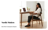 Nordic Design Upholstered Wooden Dining Chair Solid Wood Frame Armchair Minimalist Aesthetic Indoor Seating High-Density Foam Cushion for Office Workers, Homeowners, Interior Decorators, Meeting Room, Coffee Shop, Reading Nook, Bedroom