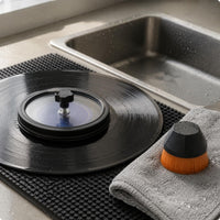 Short-Bristle Vinyl Disc Cleaning Clamp Dense Bristles Disc Cleaning Brush Clamp Tightening Knob Audio Accessory Polished Rim