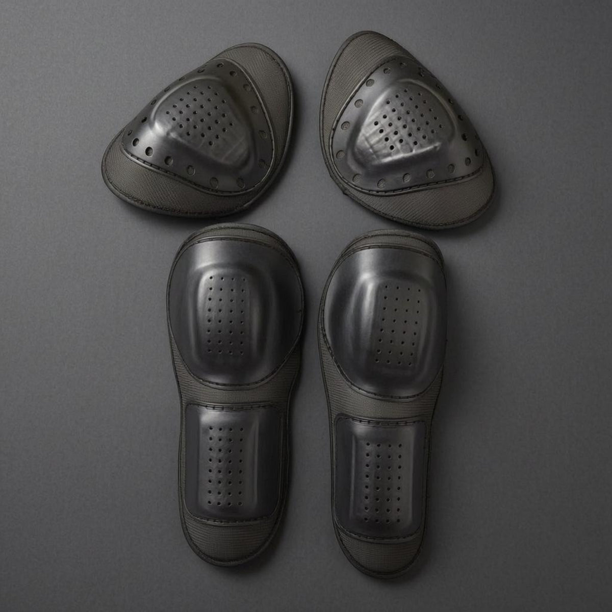 4 Pieces Perforated Motorcycle Elbow Pads Contoured Motorcycle Shoulder Pads Ventilated