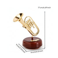 Tabletop Melody Box Freestanding Melody Box with Round Base Musical Movement Decorative Decor Vintage-Inspired for Living Room