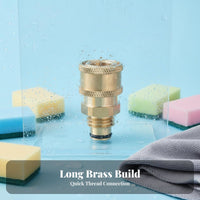Heavy Duty Male to 1/4 Inch Female Quick Connector Leak-Proof Seal Pressure Washer Quick Connect Adapter Car Wash Water Converter Ball-Lock Design for DIY Enthusiasts, Driveway Cleaning