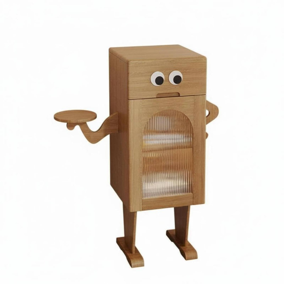 Space-Saving Robot light Table Multi-Functional Side Cabinet Drawer Storage Household Furniture Serving Tray Feature for Interior Design aficionados, home dwellers, Living Room, Bedroom, Lounge Area, Entryway