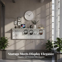 Space-Saving Rail-Mounted Pegboard System Customizable Layout Organizer Rack adaptable Use Household Storage Modern aesthetic for DIY aficionados, Homeowners, Students, Study Room, Home Office, Bedroom, Kitchen