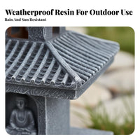 Buddha Pagoda Statue Light Solar Pagoda Lamp Resin Stupa Light for Yard Patio Pathway
