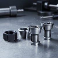 4 Pieces M17 Collet Nut Set Slotted Design 6x16.5 Collet Set Easy to Install Tool Accessory for Metalworking