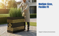 European Outdoor Iron Flower Display, Black Metal Planter Box, Fence Divider, Floor Set