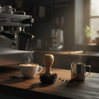 Coffee Cleaning Brush Coffee Equipment Brush Espresso Cleaning Tool Portafilter Basket Brush with Beech Wood Handle and Crisscross Nylon Bristles Suitable for Professional Baristas Coffee Enthusiasts