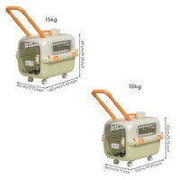 Pet Travel Crate with Wheels Portable Pet Carrier with Wheels Safe for Car Rides