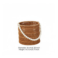 Multi-Purpose Rattan Design Flower Basket Multifunctional Small Woven Tote Artisanal House Decoration Lightweight for Party Decor