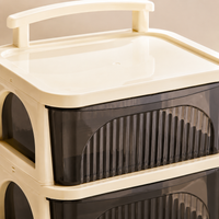 41cm Kitchen Wagon, 4-Tier, Storage with Casters, Gap Storage, Resin with Handle