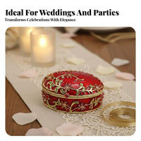 Exquisite Craftsmanship Oval Enamel Jewelry Box Unique Gift Enamel Jewelry Box Hand-Colored for Women, Wedding, Vanity Table, Dresser