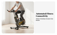 Silent Operation Cycling Bike Seamless Belt Drive Stationary Cycling Bike Sturdy Steel Frame Stationary Exercise Exercise Bike Comfortable Seat for Gym