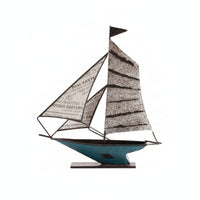 Iron Sailboat Decor Nautical Metal Sailboat Decor Coastal Ship Sculpture for Office