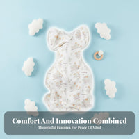 Anti-Startle Arms-up Swaddle Sack Bionic Vernix Material Arms-up Swaddle Improves Sleep Baby Sleeping Bag Self-Soothing for Newborns, Infants, Caregivers, Bedtime, Rest Period Time, Nursery, Indoors