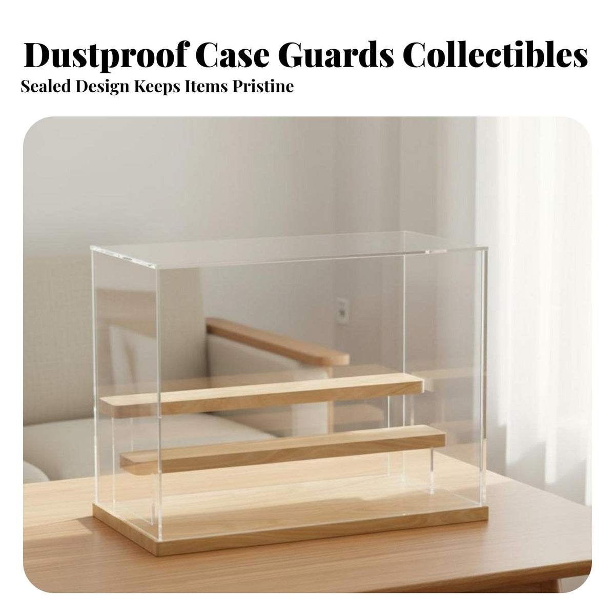 Figure Display Case Transparent Dustproof Collectible Cabinet High Clearness Acrylic Display Box for Collectors, Desktop, Bookshelf