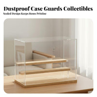 Figure Display Case Transparent Dustproof Collectible Cabinet High Clearness Acrylic Display Box for Collectors, Desktop, Bookshelf