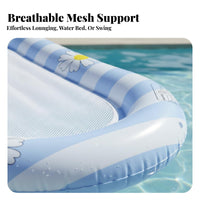 With Backrest Inflatable Water Lounger Glitter Filled Inflatable Pool Lounger Ergonomic Headrest for Adults, Teens, Beach, Travel, Hot Tub