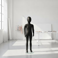 Child Mannequin with Transparent Base Standing Faceless Child Mannequin Matte Finish Display Form for Studios