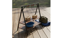 Foldable Tripod Hanging Rack Aluminum Alloy Foldable Triangle Rack Lightweight Tripod Storage Shelf for Picnic, Backyard