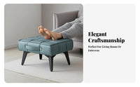 Light Luxury Design Round Upholstered Ottoman Multi-Functional Low Stool space-saving Size Footrest Padded Seat for aestheticaware Individuals, Apartment Dwellers, Homeowners, Living Room, Entryway, Bedroom, Vanity Area