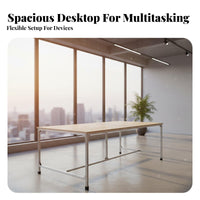 Rectangular collaborativenference Table Modern Design Trestle Base Meeting Table Minimalist aesthetic Office Furniture for Interior Designers, Boardroom, Dining Room