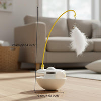 Tumbler Cat Toy Mental Catnip Wobble Toy Stimulates Hunting Urges Feather Rod Cat Teaser for Kittens