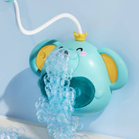 Waterproof Design 2-in-1 Bubble Machine Shower Fun Sound and Light Electric Elephant Shower Toy Bathtub Water Circulator Toy for Toddlers, Kids, Babies, Bathroom, Swimming Pool