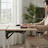 2 Pieces Under Desk Keyboard Tray Support Bracket Adjustable Desk Bracket with Clamp Heavy-Duty Tray for Telecommuters