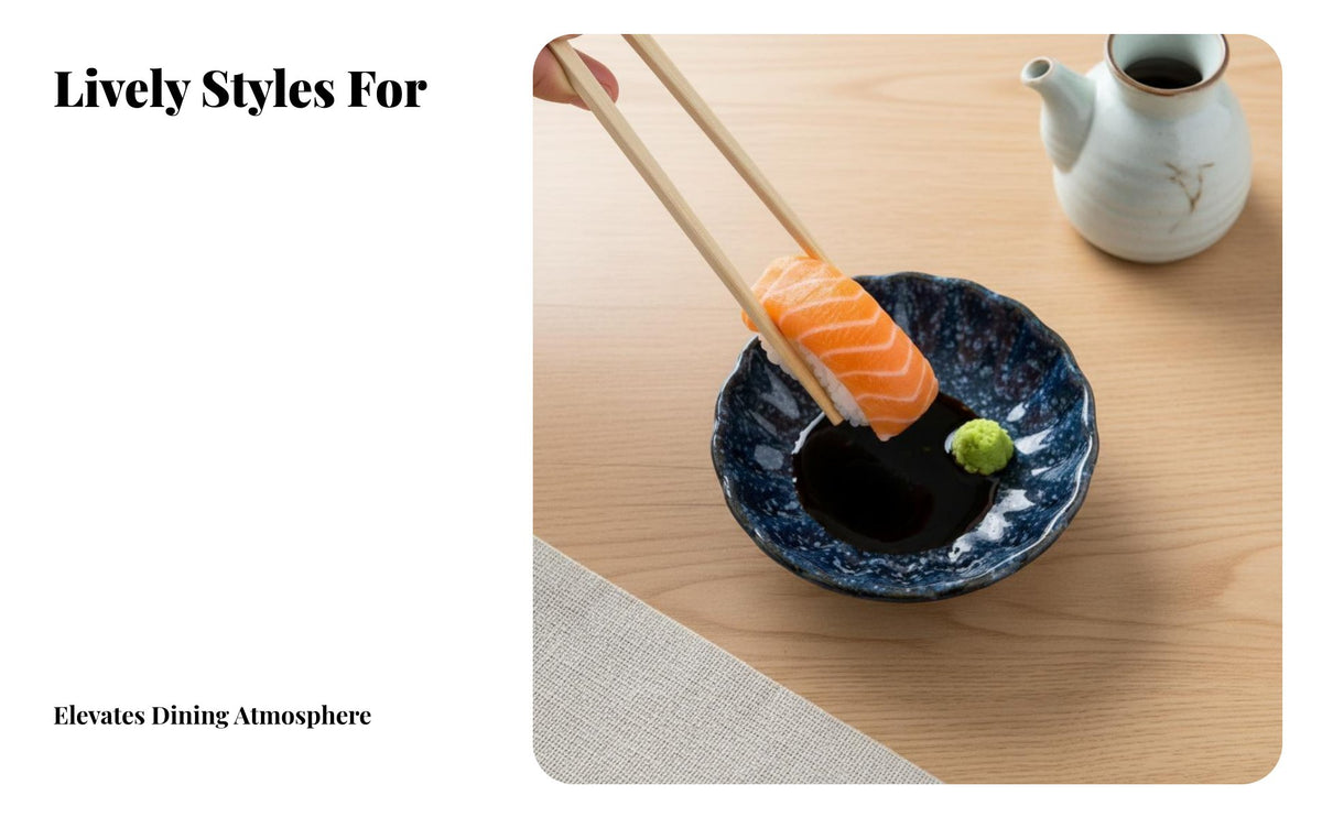 Ceramic Chrysanthemum Plate, Japanese Style, Creative Tableware, Small Dipping Dish for Home, Wasabi, Appetizer