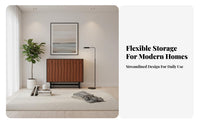 Modern Buffet Cabinet Versatile Wood Storage Credenza Sturdy Construction Modern Accent Cabinet for Homeowners, Adults, Bedroom, Kitchen, Hallway
