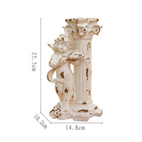 Candle Holder with Vintage Angel Candle Holder Antique-Style Candlesticks for Decorators, Brides, Mantel, Wedding, Photo Shoots