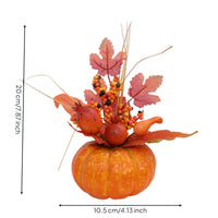 Pumpkin with Faux Leaves Harvest Fake Pumpkins Compact Decoration for Thanksgiving