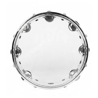 Double Row Chime Tambourine Crisp Sound 10 Inch Tambourine Frame Tunable Hand Percussion Drum for, Live Performance, Classroom