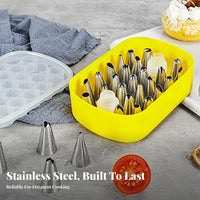 25 Pieces Piping Tip Set Includes Storage Box Piping Tips Set Food Grade Stainless Steel Frosting Tips for Amateur Baker S, DIY Projects, Bakery