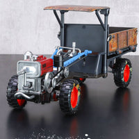 Alloy Hand Vehicle Model Simulation Ornament Toy Weathered Vehicle with Trailer Interactive for Collectors, Farmhouse Decor