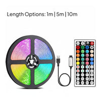 Easy to Install RGB LED Strip Light Kit Dimmable Color Changing Light Strip Music Sync Indoor Lighting for Bedroom, Party