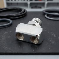 Low-Pressure Splitter Adapter Standard 9/16-18 Thread Dive Regulator Splitter Threaded Regulator Connector Plated Metal Finish