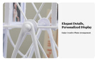Amusement Wheel Photo Frame Rotatable 6-Picture Rotating Frame Vintage Design Rotating Picture Stand for Families, Couples, Desktop, Bedroom