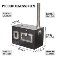 Portable Wood Stove 51x29x41cm, Rocket Stove for Emergencies and Tent, Windproof Camping Wood Stove Made of Metal with Folding Legs