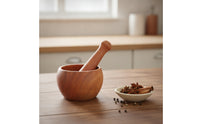Mortar and Pestle Wooden Mortar and Pestle Set Manual for Home Cooks, Kitchen