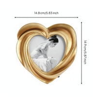 Heart Photo Frame Golden Heart Picture Frame Carved for Desk, Bedside Table