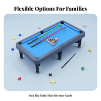 Family Fun Mini Pool Table Parent-Child Interaction Small Billiard Table Space-Saving Kids Billiard Set Safe Round Corners for Children, Parents, Indoor, Playroom, Living Room, Game Night