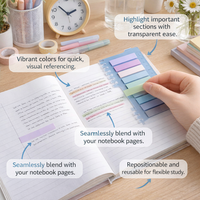 Index Stickers Transparent Ruler Tabs for Students, Clear Sticky for Binders and Textbooks, Removable Bookmark for Studying