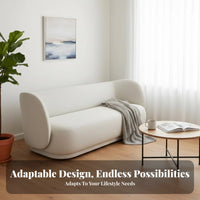 Nordic Aesthetic Asymmetrical 3-Seater Minimalist visual Sofa Designer Inspired Couch Artistic Statement Piece for Design aficionados, Apartment Dwellers, Homeowners, Living Room, Bedroom, Reception Area, Office
