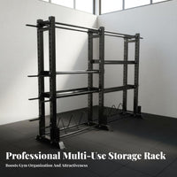 Space-Saving Fitness Ball Storage Rack Stable Base Multi-Tier Ball Holder Heavy-Duty Non-Slip for Fitness Professionals