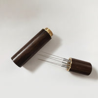 Spiral-Style Espresso Distribution Tool Stainless Steel WDT Tool Wooden Coffee Stirrer with Professional for Baristas